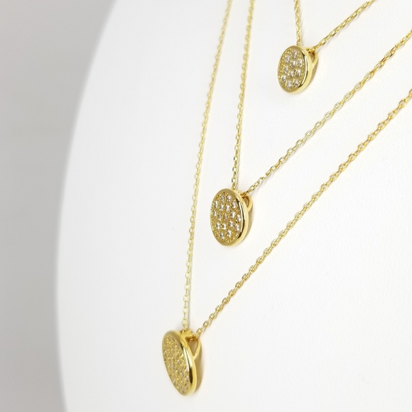 NWT Statement 3 Layered Pave CZ Choker Necklace - Picture 9 of 11